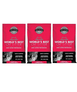 Worlds Best Cat Litter Multiple Cat Clumping Formula, 15 Pound Bag (3 Pack)