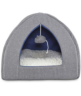 Petco Brand - Harmony Igloo Hooded Cat Bed In Grey, 16 L X 16 W