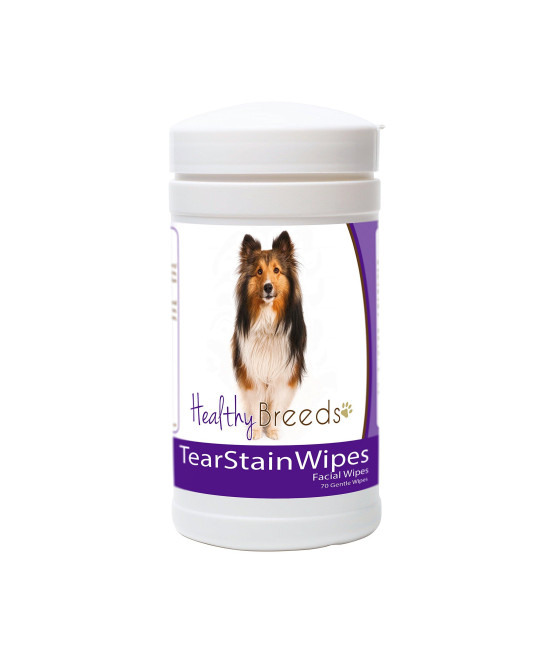 Healthy Breeds Shetland Sheepdog Tear Stain Wipes 70 count
