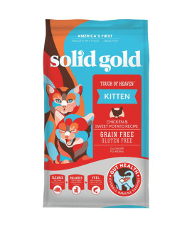 Solid Gold Dry Kitten Food - Made with Real Chicken and Sweet Potato - Touch of Heaven Grain Free Dry Cat Food for Kittens - Natural Support for Bone, Joint and Immune System Development