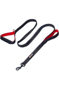 tobeDRI Heavy Duty Dog Leash - 2 Padded Handles, 6 feet Long - Dog Training Walking Leashes for Medium Large Dogs (Black)