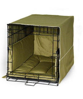 Pet Dreams Complete 3 Piece Crate Bedding Set! The Original Crate Cover, Crate Pad and Crate Bumper for Double Door Dog Crate. X-Large Fits 42" Midwest Crate - Olive Green