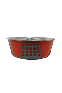 SPOT by Ethical Products - Non Slip Stainless Steel Dog Bowl Durable Dog Food and Water Pet Dish - Dishwasher Safe - Tribeca Style - Multiple Sizes - Puppy Bowl Dog Bowl cat Dish- Red-55oz