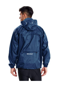 BALEAF Mens Light Running Hiking Rain Jacket Waterproof with Hood Windbreaker Pullover coats Hoodie Packable Navy Size XL