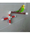 Hypeety Portable Suction Cup Bird Window and Shower Perch Toy for Bird Parrot Macaw Cockatoo African Greys Budgies Parakeet Bath Perch Toy