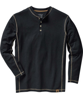 Legendary Whitetails Mens Standard Maverick Slub Henley Shirt, Black, Small