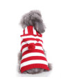 S-Lifeeling Red and White Striped Dog Sweater Holiday Halloween Christmas Pet Clothes Soft Comfortable Dog Clothes