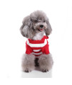 S-Lifeeling Red and White Striped Dog Sweater Holiday Halloween Christmas Pet Clothes Soft Comfortable Dog Clothes