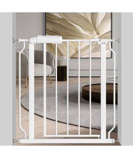 Fairy Baby Narrow Baby Gate 27 Inch To 29 Inch Wide, Small Auto Close Walk Through Safety Gates Pressure Mounted For Stairs Doorways Kids Or Pets,White
