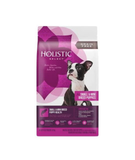 Holistic Select Natural Grain Free Dry Dog Food, Small & Mini Breed Puppy Recipe, 4-Pound Bag