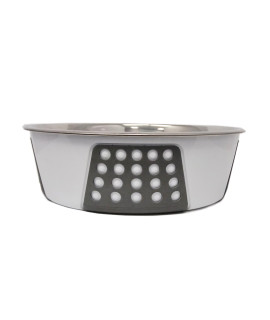 SPOT by Ethical Products - Non Slip Stainless Steel Dog Bowl Durable Dog Food and Water Pet Dish - Dishwasher Safe - Tribeca Style - Multiple Sizes - Puppy Bowl Dog Bowl cat Dish- White-55oz