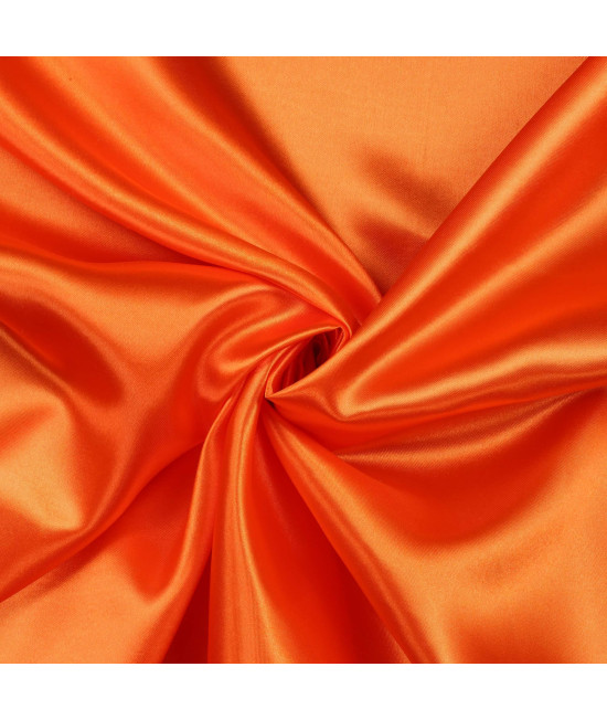 Mds Pack Of 35 Yard Charmeuse Bridal Solid Satin Fabric For Wedding Dress Fashion Crafts Costumes Decorations Silky Satin 44A- Orange