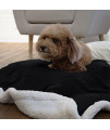 PetAmi Waterproof Dog Blanket for Medium Dogs, Puppies, Small Cats | Soft Sherpa Fleece Pet Blanket Throw for Sofa Couch | Thick Durable Pet Bed Cover Floor Mat 29 x 40 inches (Black)