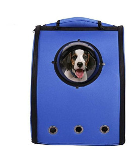Livebest Pet carrier Innovative Bubble Backpack for Small Dog cat with Semi-Sphere Window and Ventilation Holes for Outdoor Hiking Trip TravelBlue