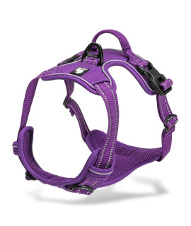 Chais Choice - Premium Outdoor Adventure Dog Harness - 3M Reflective Vest With Two Leash Clips, Matching Leash And Collar Available (Purple X-Large)
