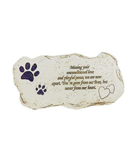 JHB Shinning Pawprints Pet Memorial Stones for Dog or Cat - Hand-Painted Pet Dog Garden Stone Grave Markers Outdoor - Sympathy Pet Dog Memorial Gifts Loss Gifts - 12x6