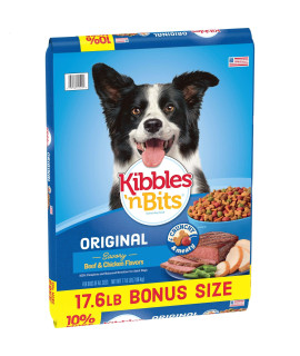 Kibbles 'n Bits Original Savory Beef & Chicken Flavors Dry Dog Food, 17.6 lb Bag