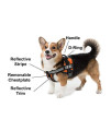 Dogline Unimax Multi-Purpose Vest Harness for Dogs and 2 Removable Deaf Dog Patches (Orange, Medium (22" - 30"))