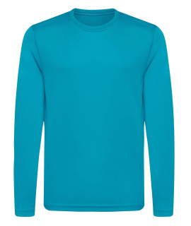 Opna Youth Athletic Performance Long Sleeve Shirts For Boys Or Girls-Moisture Wicking, Large, Atomic Blue