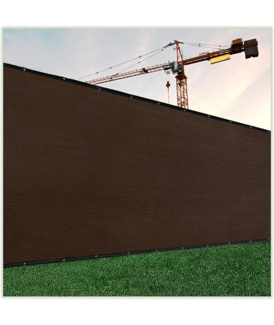 colourTree customized Size Fence Screen Privacy Screen Brown 8 x 56 - commercial grade 170 gSM - Heavy Duty - 3 Years Warranty - cable Zip Ties Included