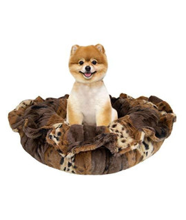 Bessie and Barnie Ultra Plush Wild Kingdom Deluxe Luxury Dog/Pet Lily Pod Bed Machine Washable