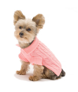Stinky G Pink Aran Dog Sweater Size 12 Medium