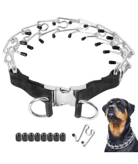 Mayerzon Dog Prong Training collar, Stainless Steel choke Pinch Dog collar with comfort Tips (collar) (X-Large,4mm,236-lnch,18-22 Neck, Black)