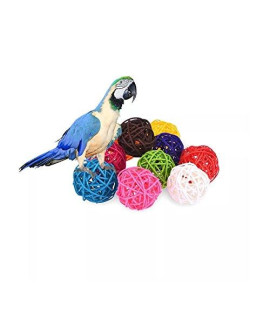 Stock Show 10Pcs/Pack 1.57 Rattan Balls Bird Chew Toy DIY Accessories Toy for Parrot Budgie Parakeet Cockatiel Conure Lovebird Finch Macaw African Grey Cockatoo(Color Assorted)