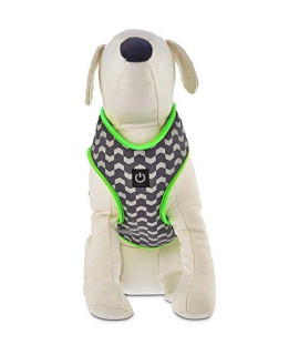 gOOD2gO Light Up Reflective Led Harness for Dogs in green Medium