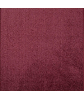 Ambiant Pet Friendly Solid color Area Rugs cranberry - 5 Square