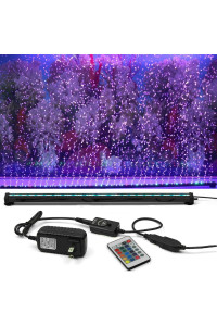 Szminiled 20 Aquarium Light With Air Bubble Hole, 5050 Rgb Led Fish Tank Light With 16 Colors And 4 Modes, Ip68 Waterproof Led Aquarium Lights With Remote Controller For Fish Tank (52Cm)