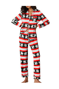 Ekouaer Sleepwear Womens Christmas Pajama Set Soft Long Sleeve Nightwear Holiday Pjs Jammies For Families (Christmas,X-Small)