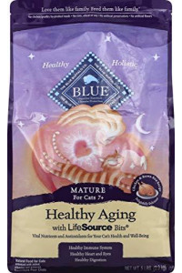 BLUE Mature Healthy Aging Chicken & Brown Rice Dry Cat Food 5-lb