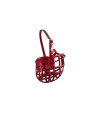 Birdwell Enterprises - Plastic Dog Muzzle with Adjustable Plastic coated Nylon Headstall - Made in The USA - (Large, Red)