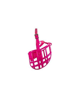 Birdwell Enterprises - Plastic Dog Muzzle with Adjustable Plastic coated Nylon Headstall - Made in The USA - (Large, Pink)
