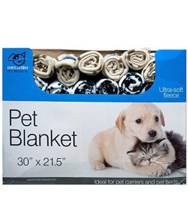 Kole Imports Ultra-Soft Fleece Paw Print Pet Blanket