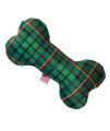 Mirage Pet Product 6 Plush Bone Dog Toy green Plaid