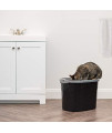 IRIS USA Top Entry Cat Litter Box With Scoop, Black/Gray, Large