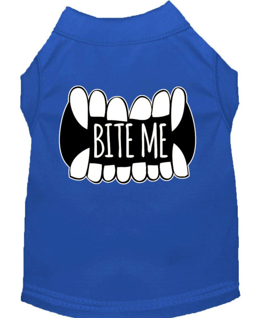 Bite Me Screen Print Dog Shirt Blue XXXL 20