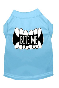 Bite Me Screen Print Dog Shirt Baby Blue XXL 18