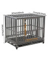 LUCKUP Heavy Duty Dog Cage Metal Kennel and Crate for Medium and Large Dogs, Pet Playpen with Four Wheels,Easy to Install,42 inch,Black