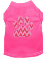 candy cane chevron Paw Rhinestone Dog Shirt Bright Pink Xs 8