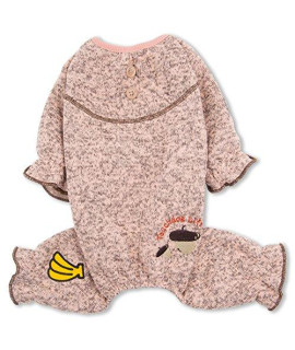 TOUcHDOg Bark-Zz Fashion Designer Soft cotton Full Bodied Pet Dog Thermals Jumpsuit Pajamas Small Pink