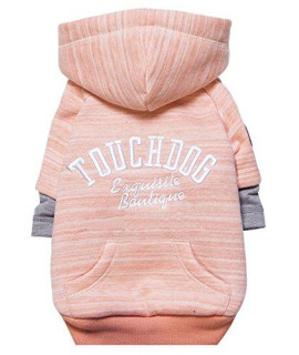 TOUcHDOg Hampton Beach Designer Fashion Ultra-Plush Sand Blasted Pet Dog Hooded Sweater Hoodie X-Small Pink