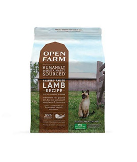 Open Farm Pasture-Raised Lamb Grain-Free Dry Cat Food, Humanely Raised Lamb Recipe with Non-GMO Superfoods and No Artificial Flavors or Preservatives, 8 lbs