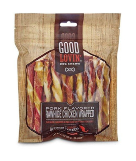Good Lovin Pork Flavored And Chicken Wrapped Rawhide Dog Chew, Pack Of 20, 4.2 Oz