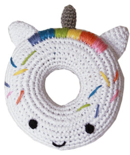 Mirage Pet Product Knit Knacks Unicorn Donut Organic cotton Small Dog Toy
