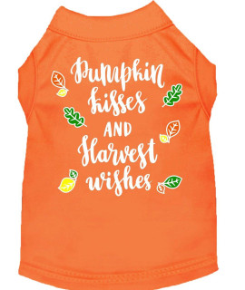 Pumpkin Kisses Screen Print Dog Shirt Orange Sm 10