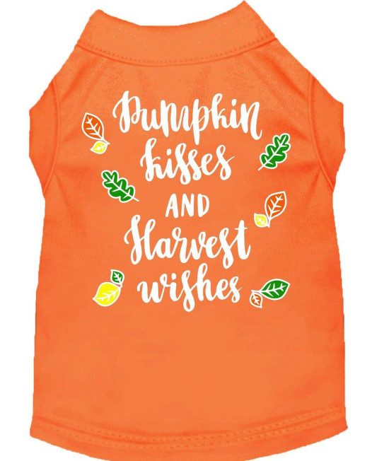 Pumpkin Kisses Screen Print Dog Shirt Orange Sm 10