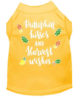 Pumpkin Kisses Screen Print Dog Shirt Yellow XL 16